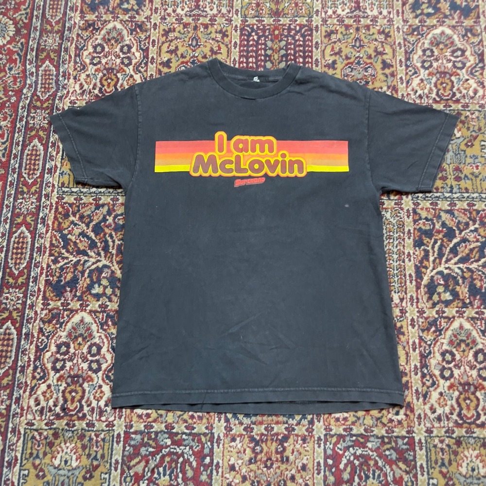 VTG Rare 2007 Superbad I Am McLovin Graphic T-Shirt Mens Black Movie Promo Tee
